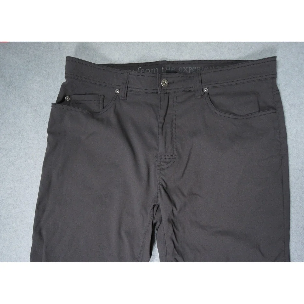 Prana Pants Mens 36x30 Gray Chino Slim Fit Stretch Casual Hiking Outdoors Adult